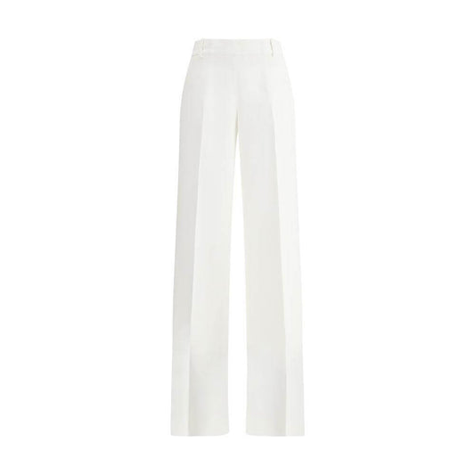 Ermanno Scervino white Cady Pants with high waist, wide leg, and side zipper closure for an elegant, modern silhouette.