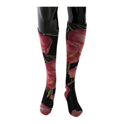 Dolce & Gabbana Multicolor Floral Tulip Nylon Socks