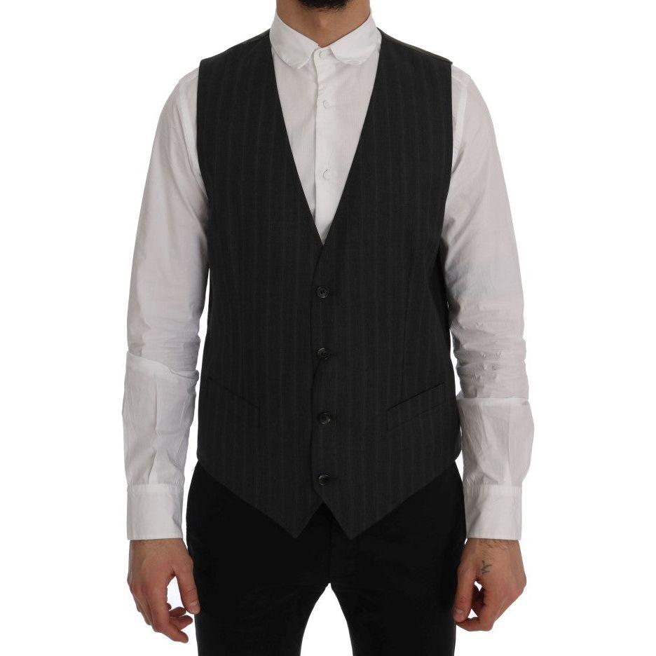 Dolce & Gabbana Gray STAFF Wool Stretch Vest SIG60350-1