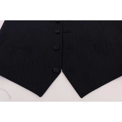 Dolce & Gabbana Blue STAFF Wool Stretch Vest