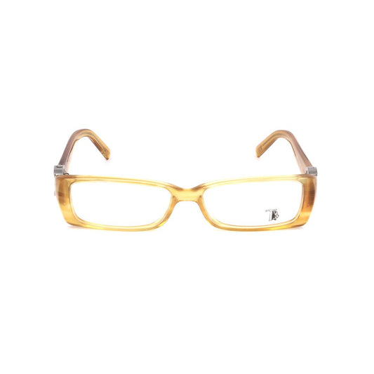 Front view of Tod's Yellow Acetate Frames with 52/14/130 mm dimensions, highlighting bright yellow color and acetate material.