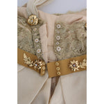 Dolce & Gabbana Gold Silk Crystal Embellished Dress DR1364-1