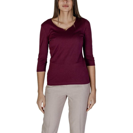 Street One purple women's short-sleeved T-shirt, spring/summer collection, 50% cotton, 50% modal blend.