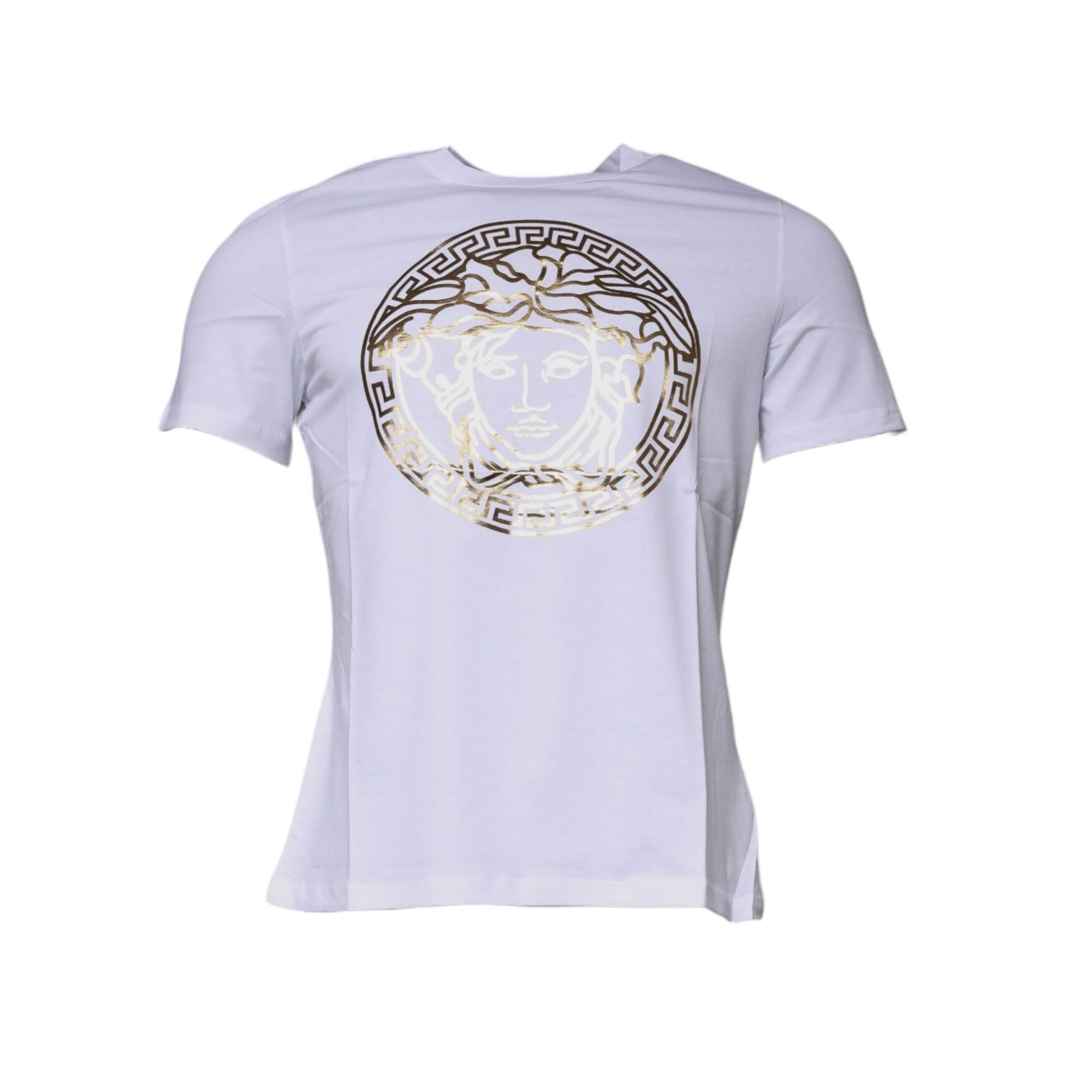Versace White Medusa Print Cotton Crew Neck T-shirt