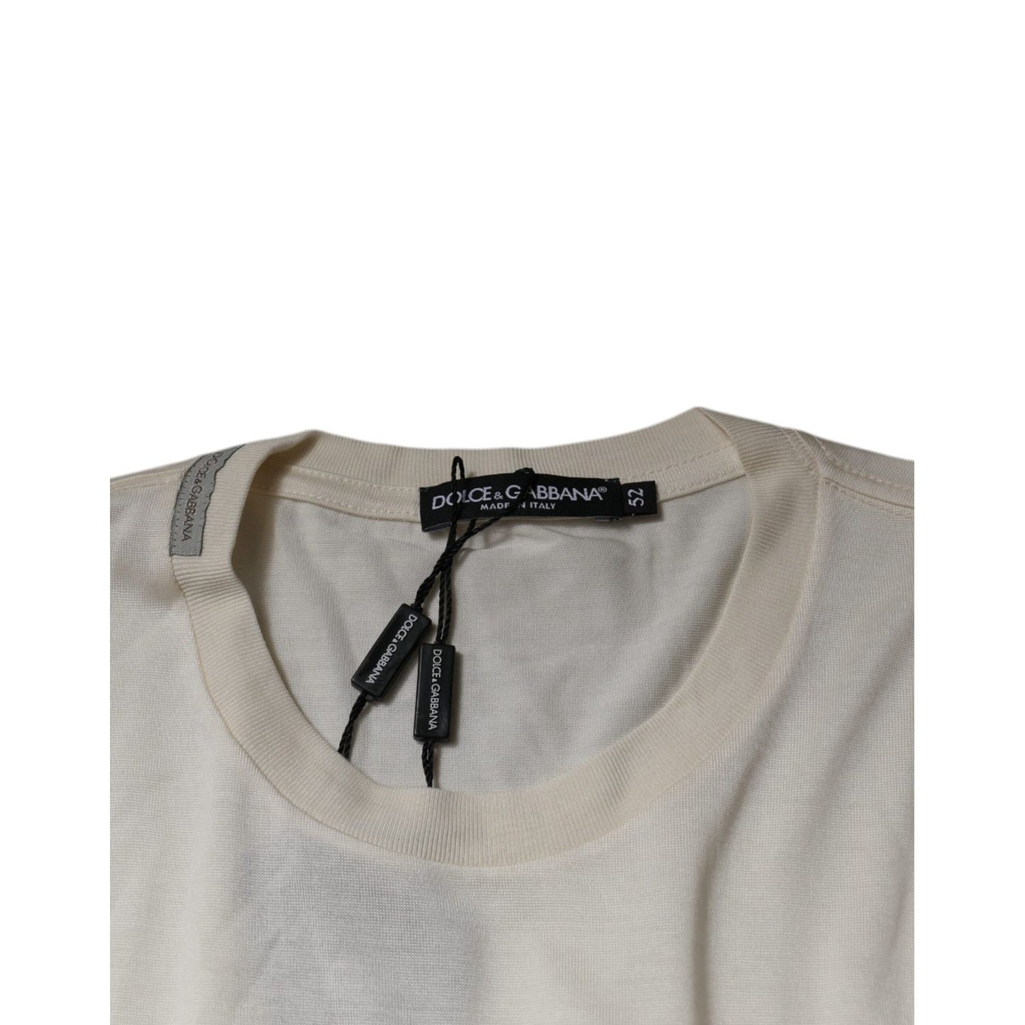 Dolce & Gabbana Off White Crew Neck Short Sleeve T-shirt