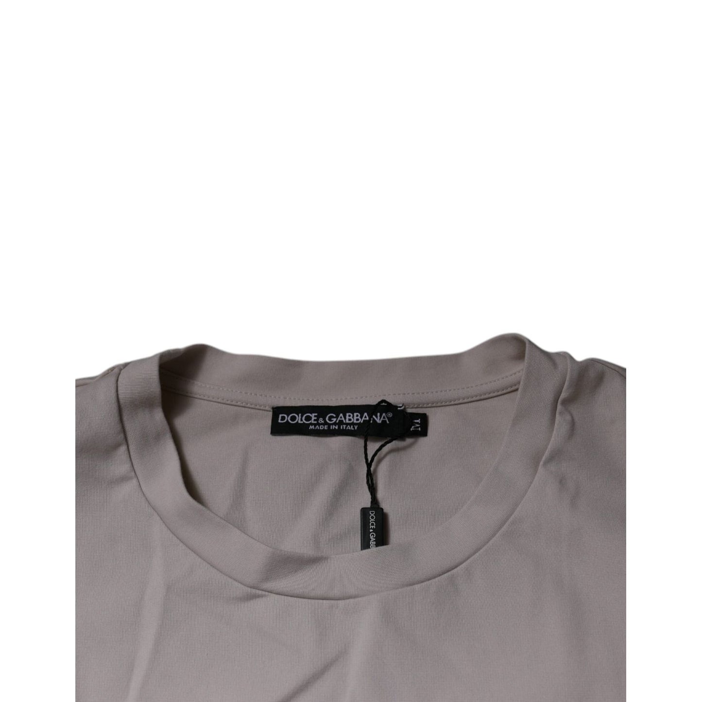 Dolce & Gabbana Beige DG Logo Crew Neck Short Sleeves T-shirt