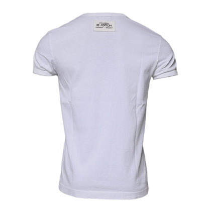 Dolce & Gabbana White Stripes Crew Neck Short Sleeves T-shirt