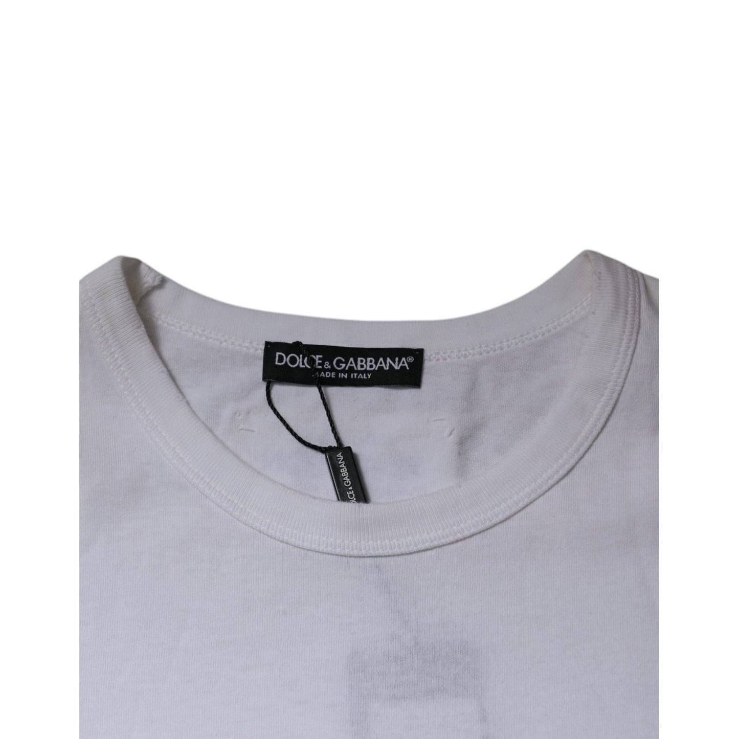 Dolce & Gabbana White Stripes Crew Neck Short Sleeves T-shirt