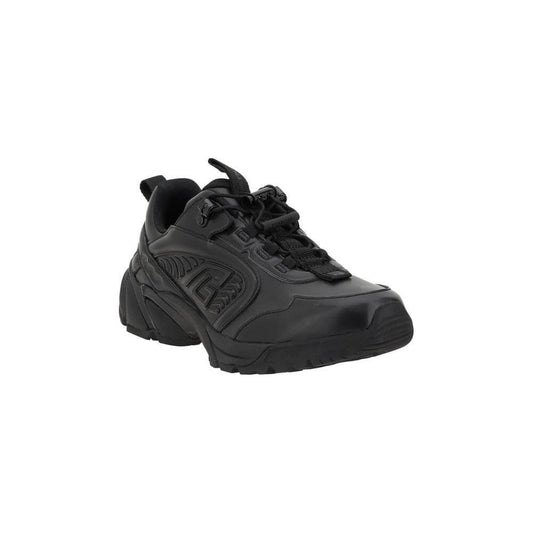 Balmain Cosmic Sneakers with embossed logo, round toe, elasticized laces, platform sole, and sleek leather design for style and comfort.