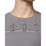 Emporio Armani Gray Round Neck Sleeveless A-line Mini Dress DR281344-40