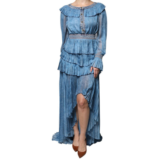 Philosophy Blue Layered Long Sleeve Dress
