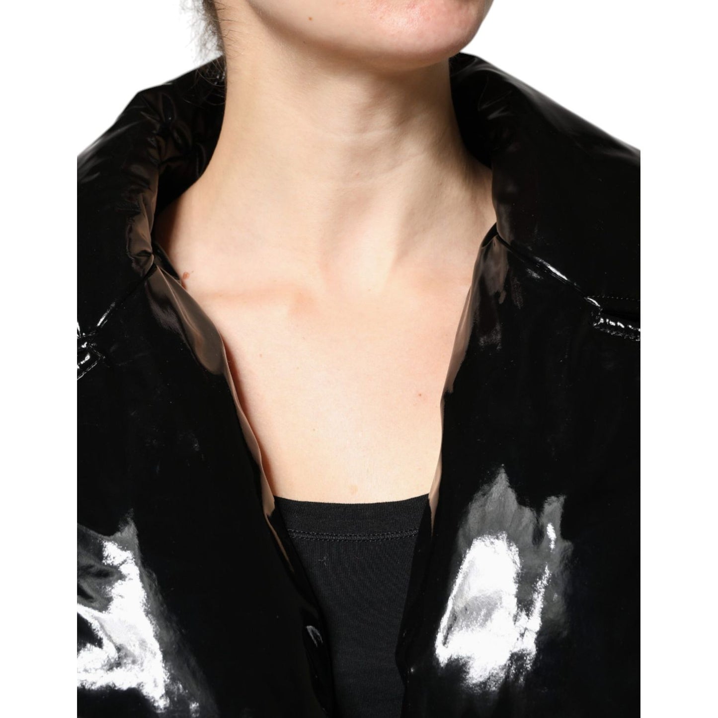 Dolce & Gabbana Black Polyester Button Down Blouson Jacket