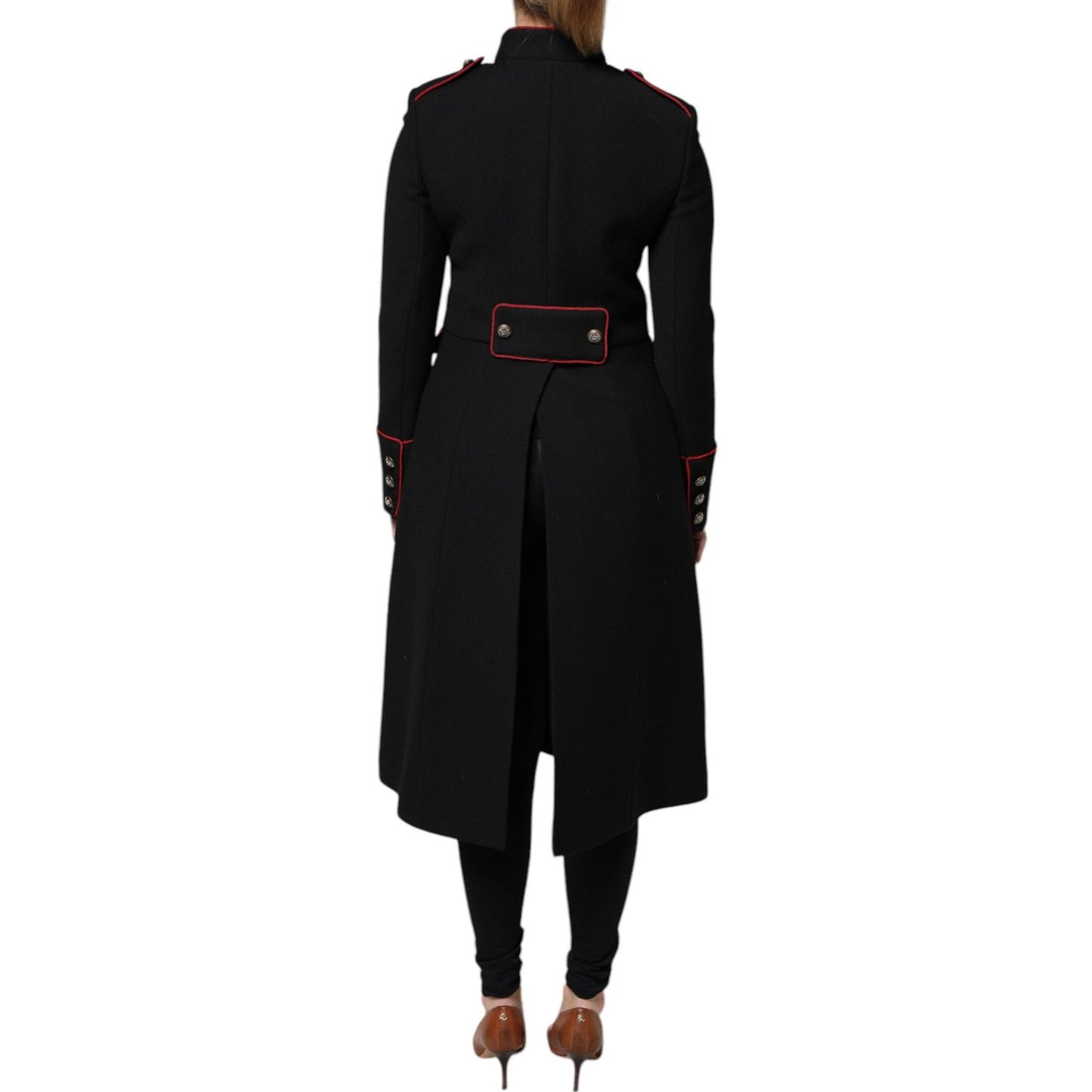 Dolce & Gabbana Black Single Breasted Trench Coat Jacket