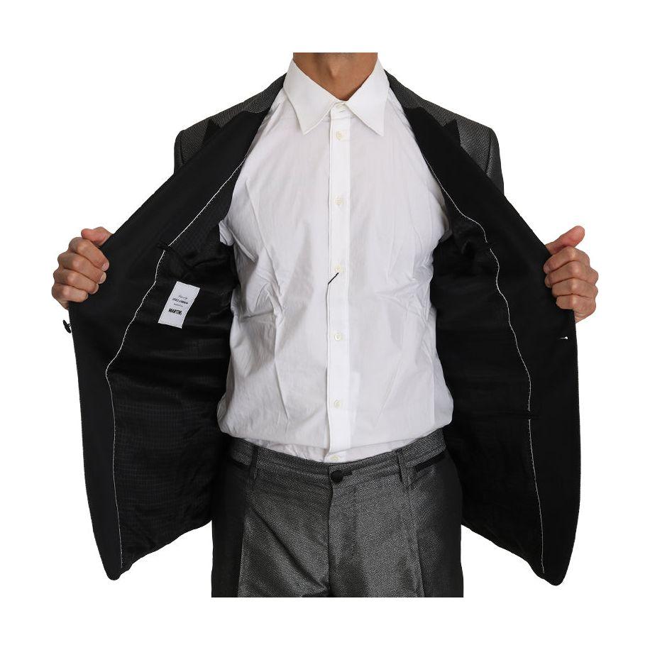 Dolce & Gabbana Gray Patterned MARTINI 2 Piece Suit Dolce & Gabbana