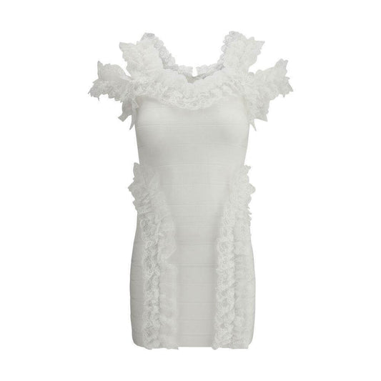 Self-Portrait Knit Ruffle mini Dress