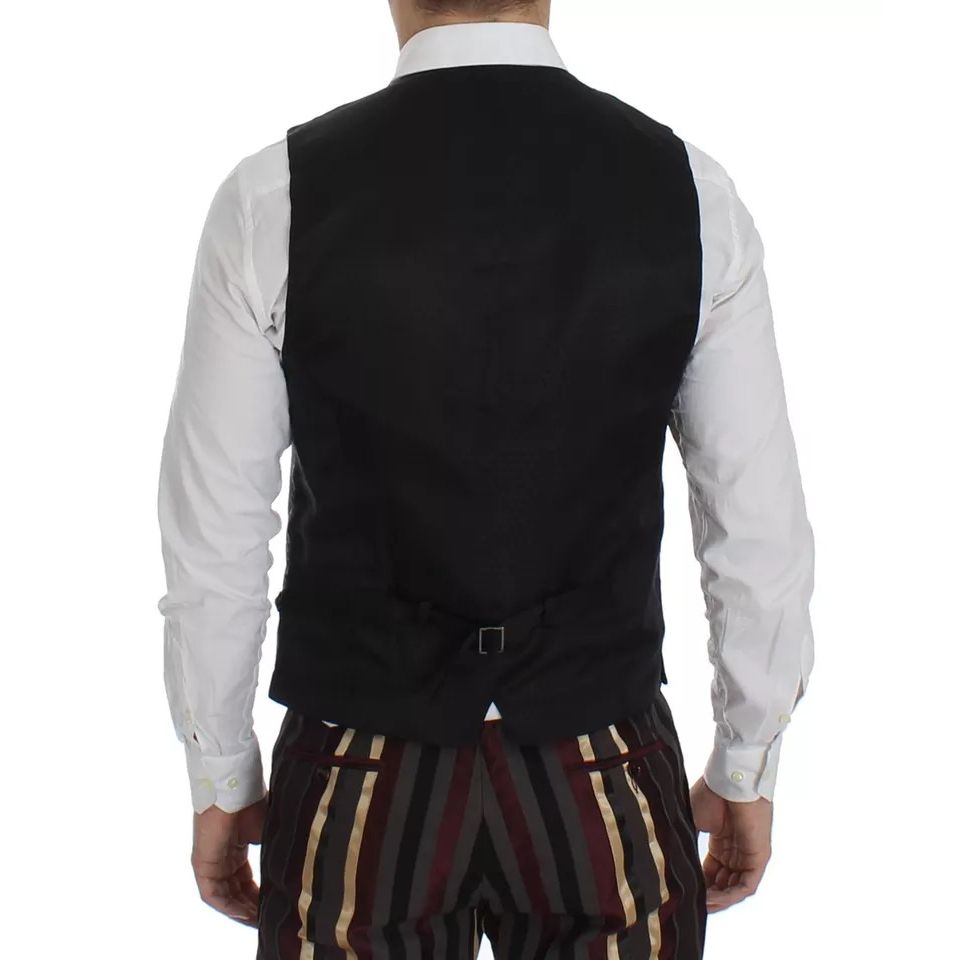 Dolce & Gabbana Multicolor Striped Runway 3 Piece Slim Fit Vest Suit