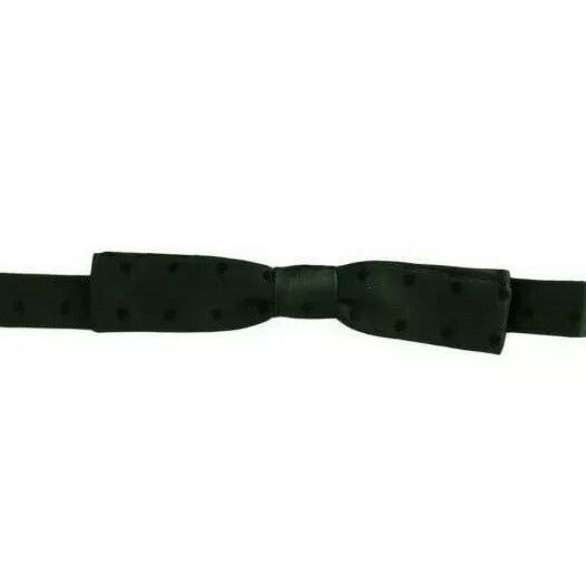 Dolce & Gabbana Green Dotted Silk Adjustable Neck Bow Tie FT2043