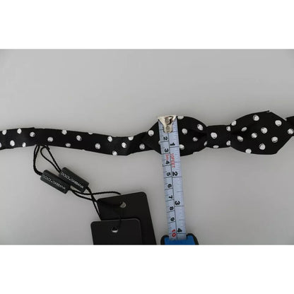 Dolce & Gabbana Black Polka Dots Adjustable Neck Bow Tie