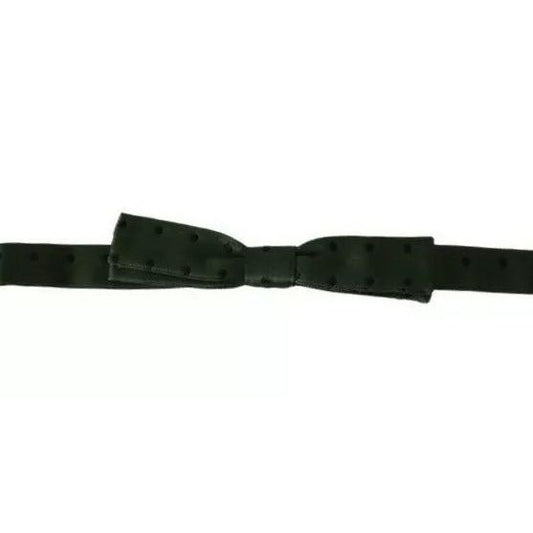 Dolce & Gabbana Green Silk Dotted Mens Necktie Bow Tie FT3011