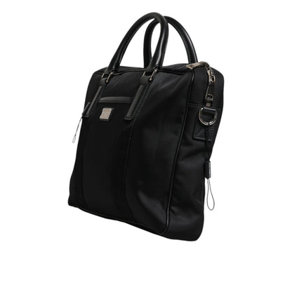 Dolce & Gabbana Black Logo Plaque Double Handle Messenger Bag