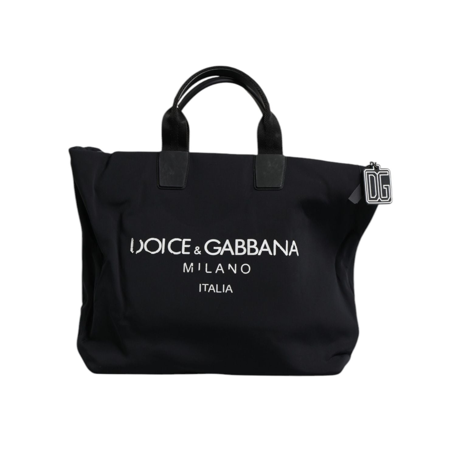 Dolce & Gabbana Black Canvas DG Logo Women Shopping Hand Tote Bag