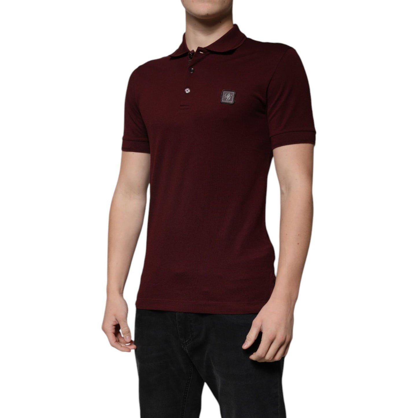 Dolce & Gabbana Maroon Collared Short Sleeves Polo T-shirt