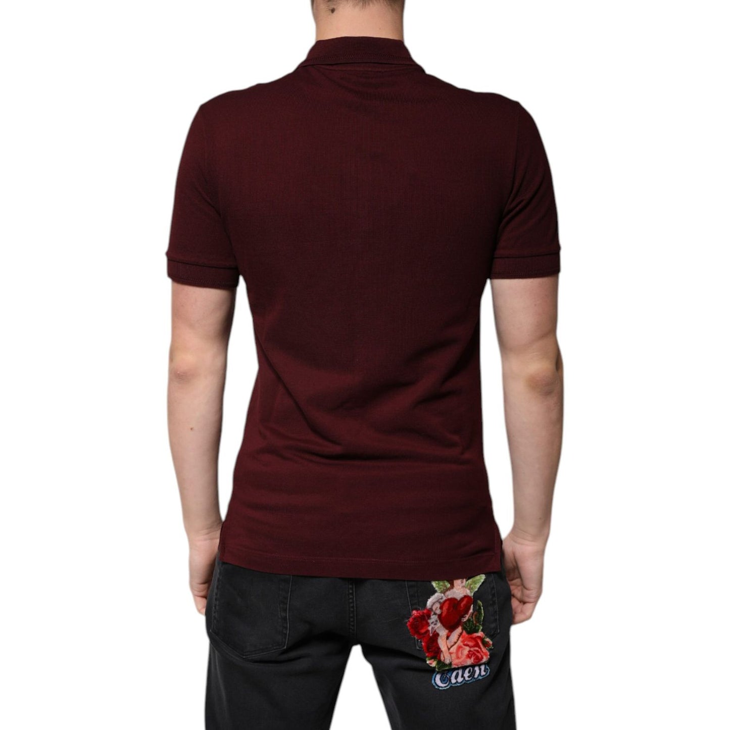 Dolce & Gabbana Maroon Collared Short Sleeves Polo T-shirt