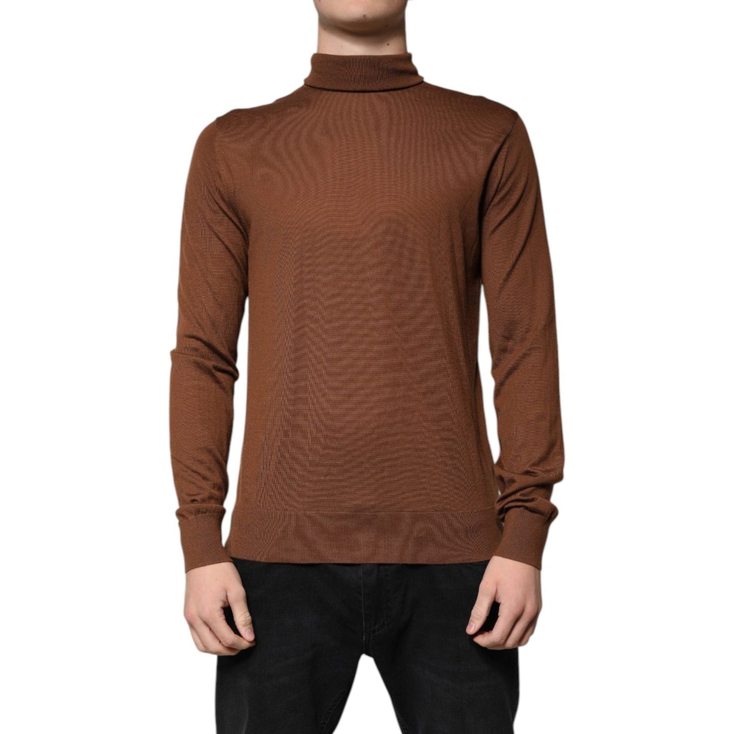 Dolce & Gabbana Brown Cashmere Turtleneck Pullover Sweater TSH86925-48