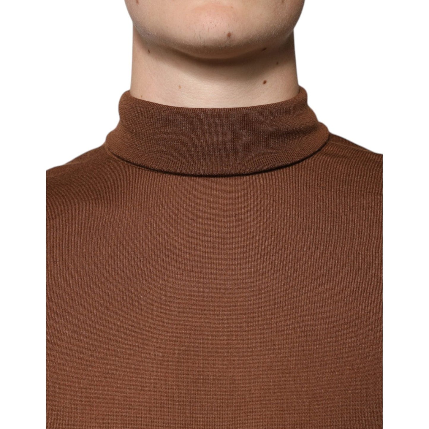 Dolce & Gabbana Brown Cashmere Turtleneck Pullover Sweater TSH86925-48