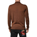 Dolce & Gabbana Brown Cashmere Turtleneck Pullover Sweater TSH86925-48