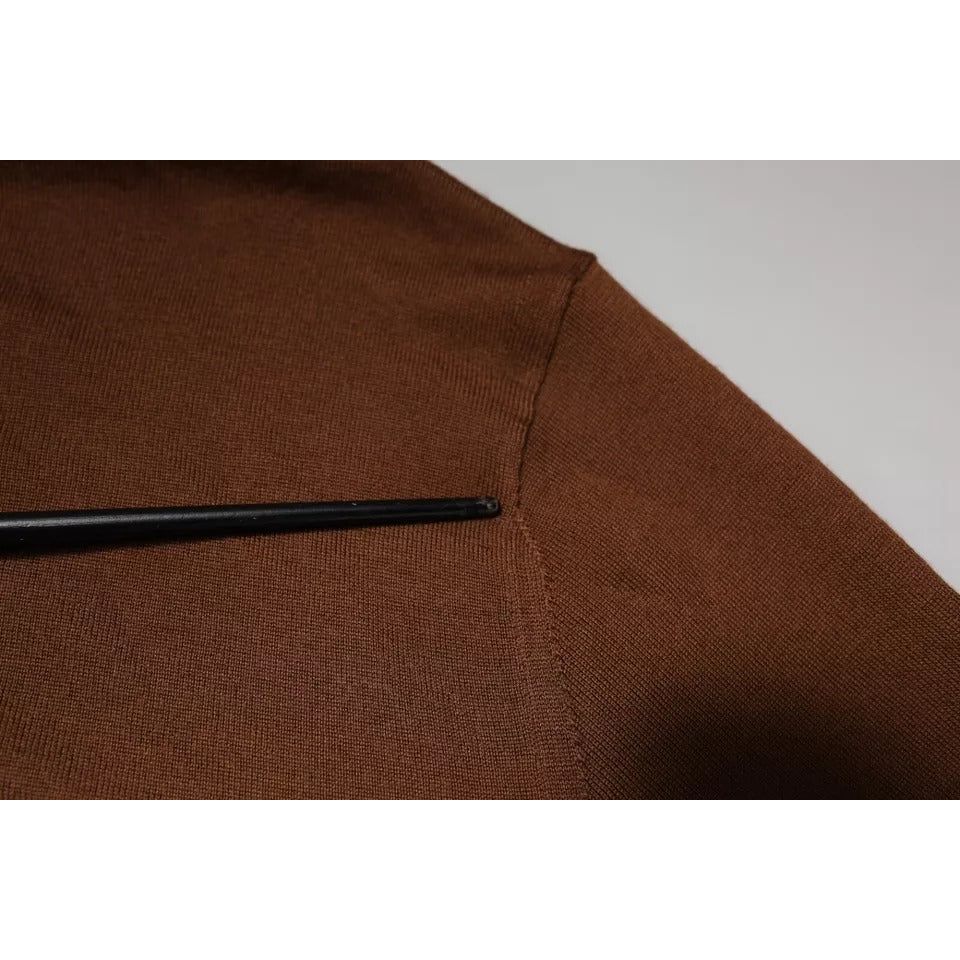 Dolce & Gabbana Brown Cashmere Turtleneck Pullover Sweater TSH86925-48