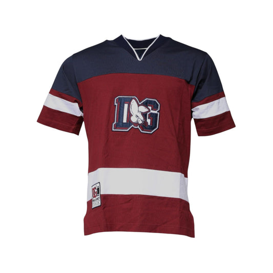 Dolce & Gabbana Multicolor Cotton Vneck Short Sleeve T-shirt Dolce & Gabbana