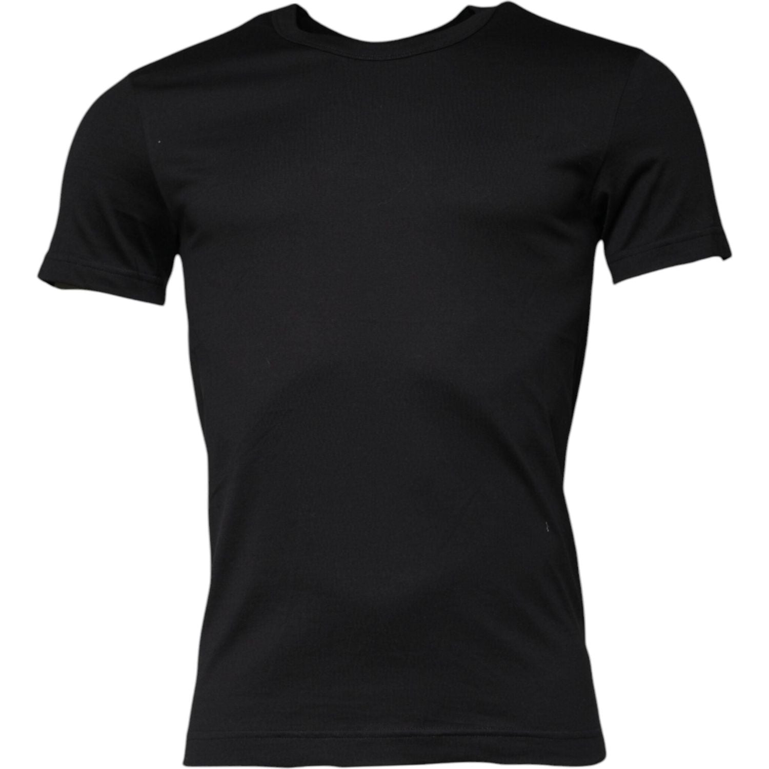 Dolce & Gabbana Black Cotton Crew Neck Short Sleeves T-shirt