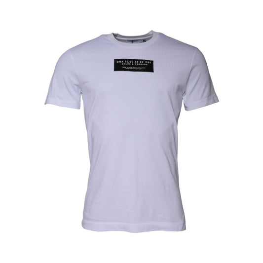 Dolce & Gabbana White Logo Print Cotton Crew Neck T-shirt Dolce & Gabbana