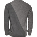 Ballantyne Gray Cashmere Argyle Intarsia Knit Crew Neck Sweater TSH87736-52