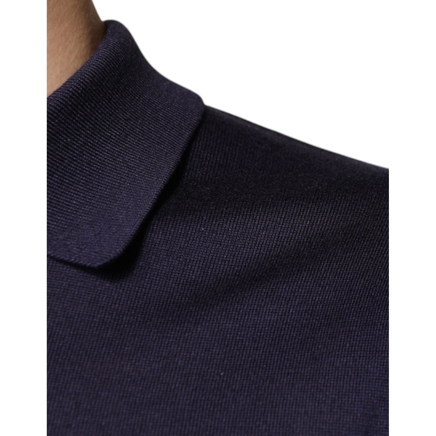 Dolce & Gabbana Blue Silk Collared Short Sleeves Polo T-shirt