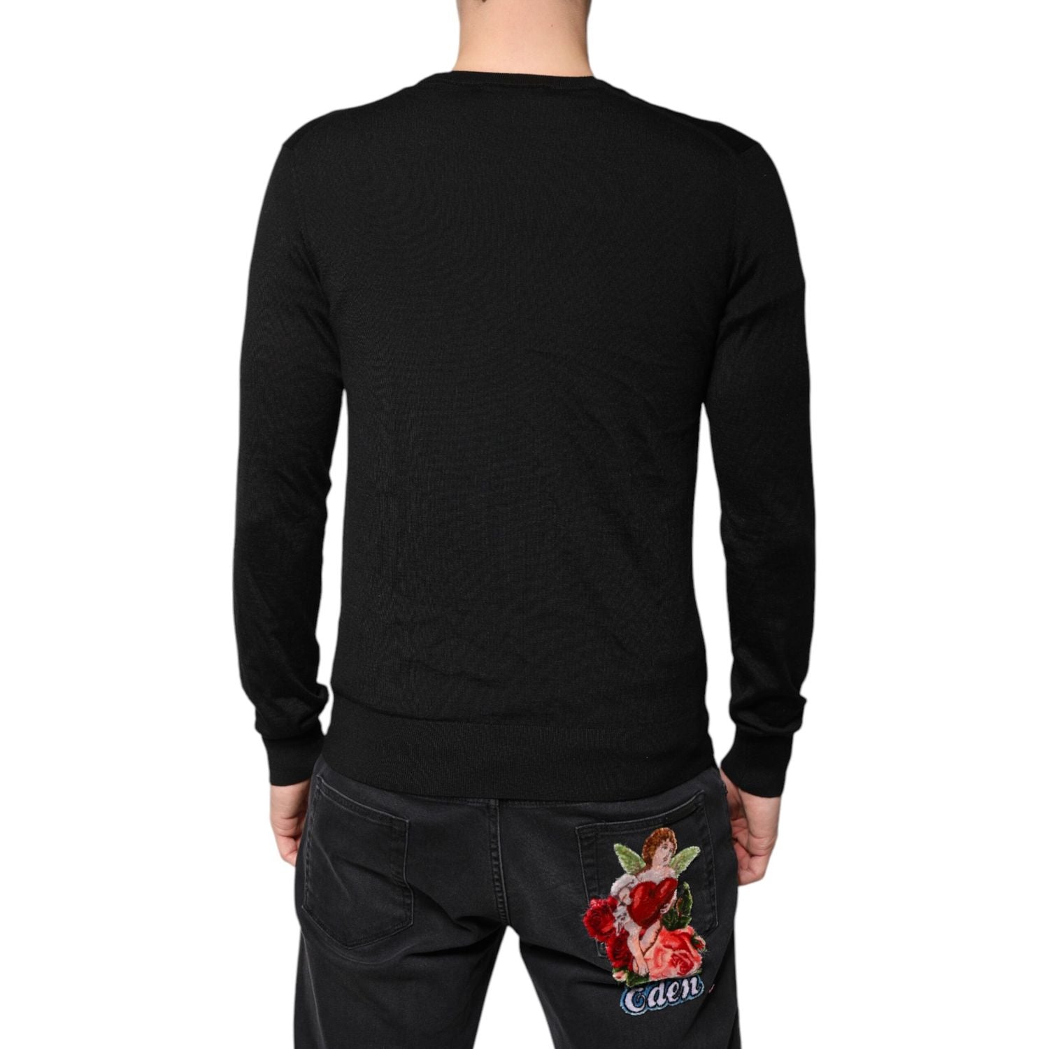 Dolce & Gabbana Black Cashmere Button Down Cardigan Sweater