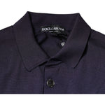 Dolce & Gabbana Blue Silk Collared Short Sleeves Polo T-shirt TSH87778-48