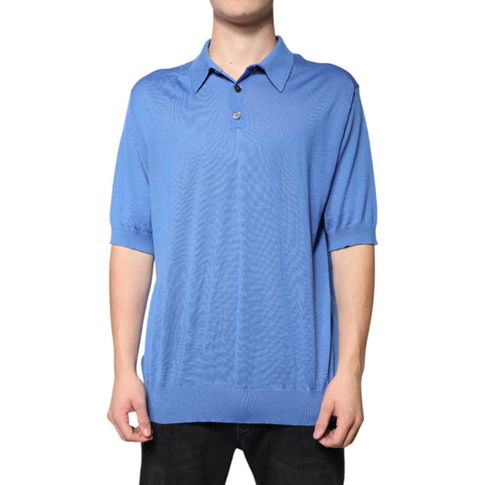 Dolce & Gabbana Blue Collared Short Sleeves Polo T-shirt TSH87784-58