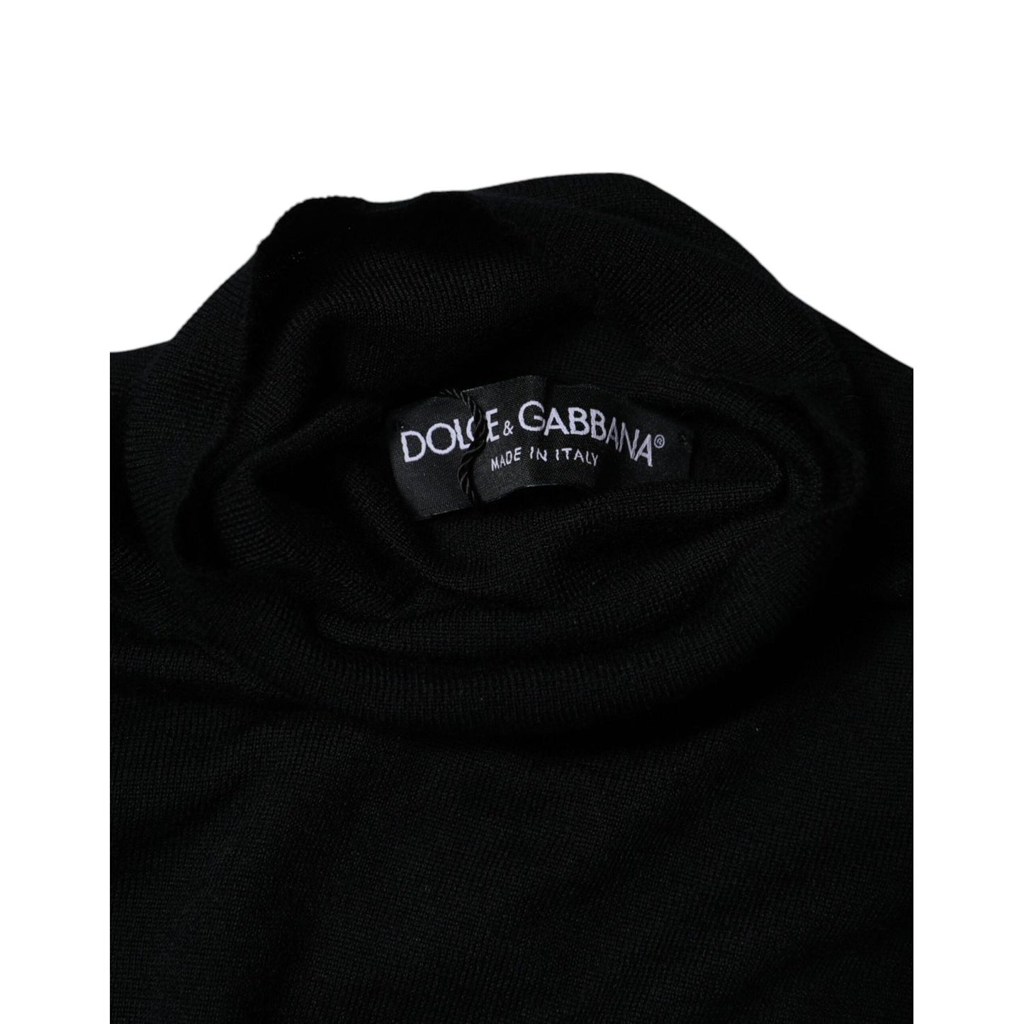Dolce & Gabbana Black Cashmere Turtleneck Pullover Sweater