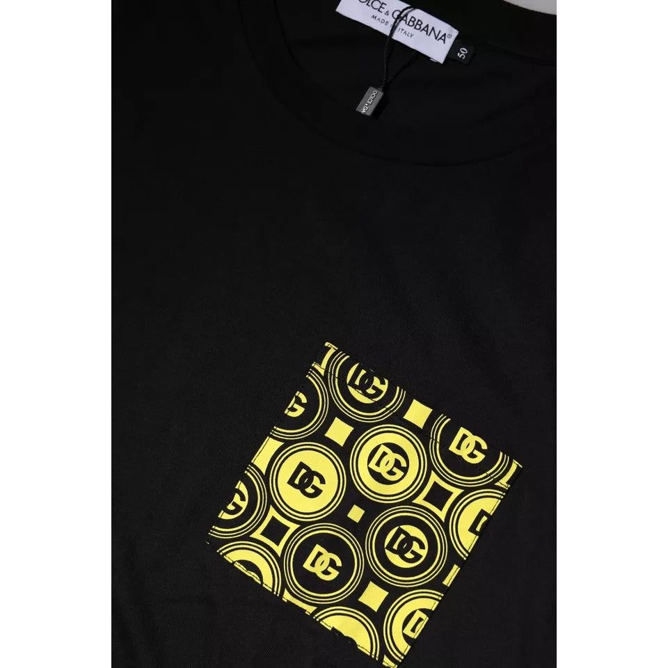 Dolce & Gabbana Black Logo Print Cotton Short Sleeve T-shirt