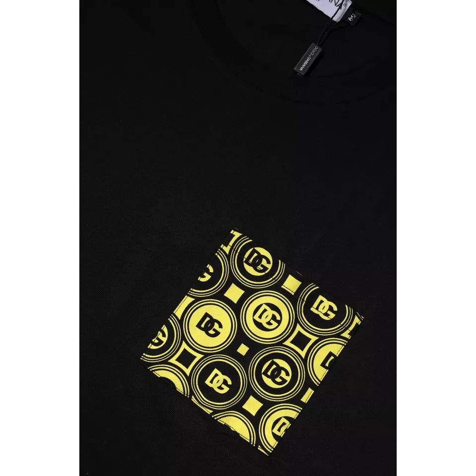 Dolce & Gabbana Black Logo Print Cotton Short Sleeves T-shirt