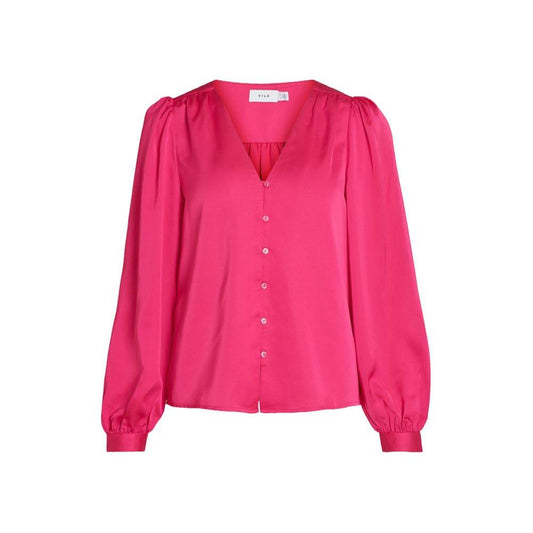 Vila Clothes Pink Polyester Shirt