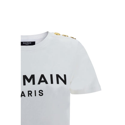 Balmain White Cotton T-Shirt