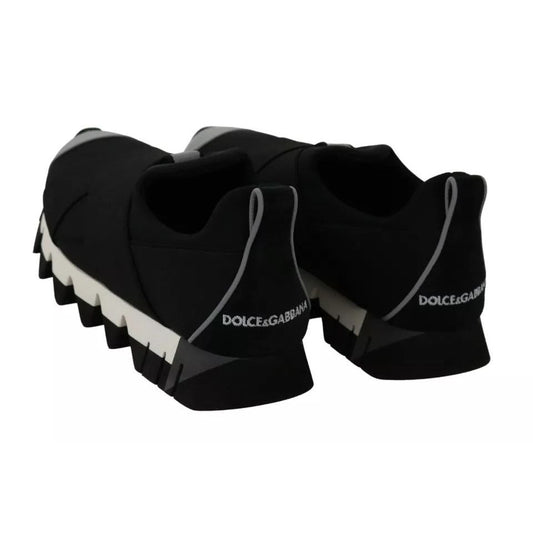 Dolce & Gabbana Black Shark Neoprene Stretch Sneakers Shoes LA6453-36