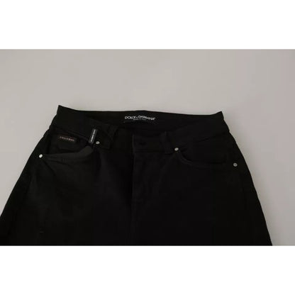 Dolce & Gabbana Black Mid Waist Slim Denim Cotton Stretch Jeans