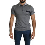 Dolce & Gabbana Gray Collared Silk Polo Top Shirt T-shirt TSH5633-44