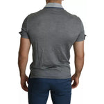 Dolce & Gabbana Gray Collared Silk Polo Top Shirt T-shirt TSH5633-44