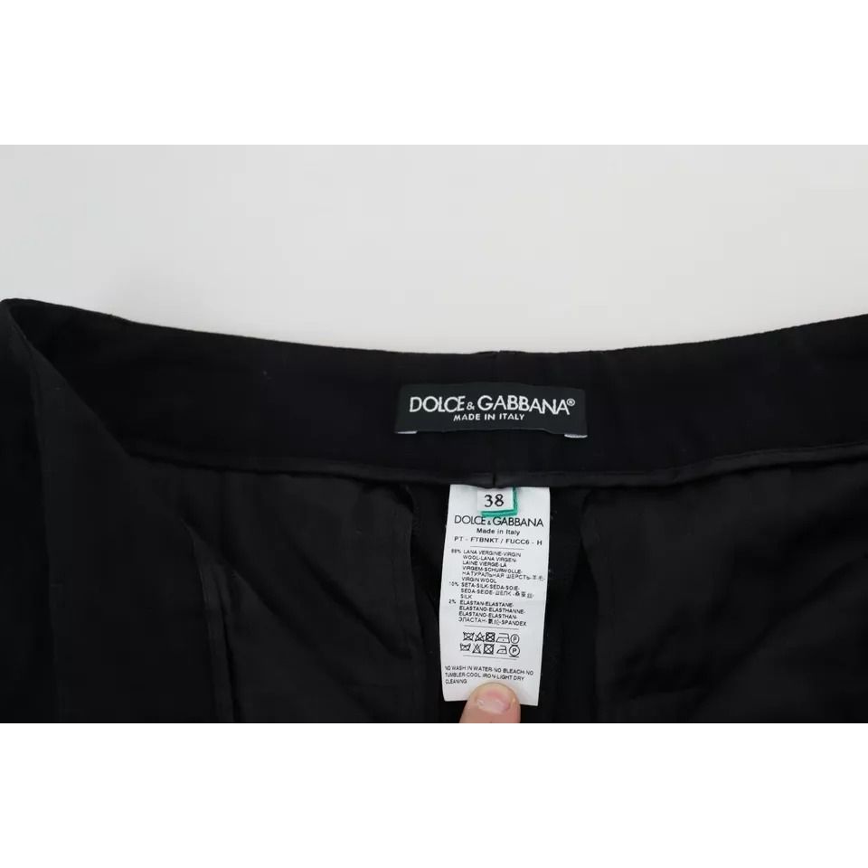 Dolce & Gabbana Black Virgin Wool Stretch Skinny Pants