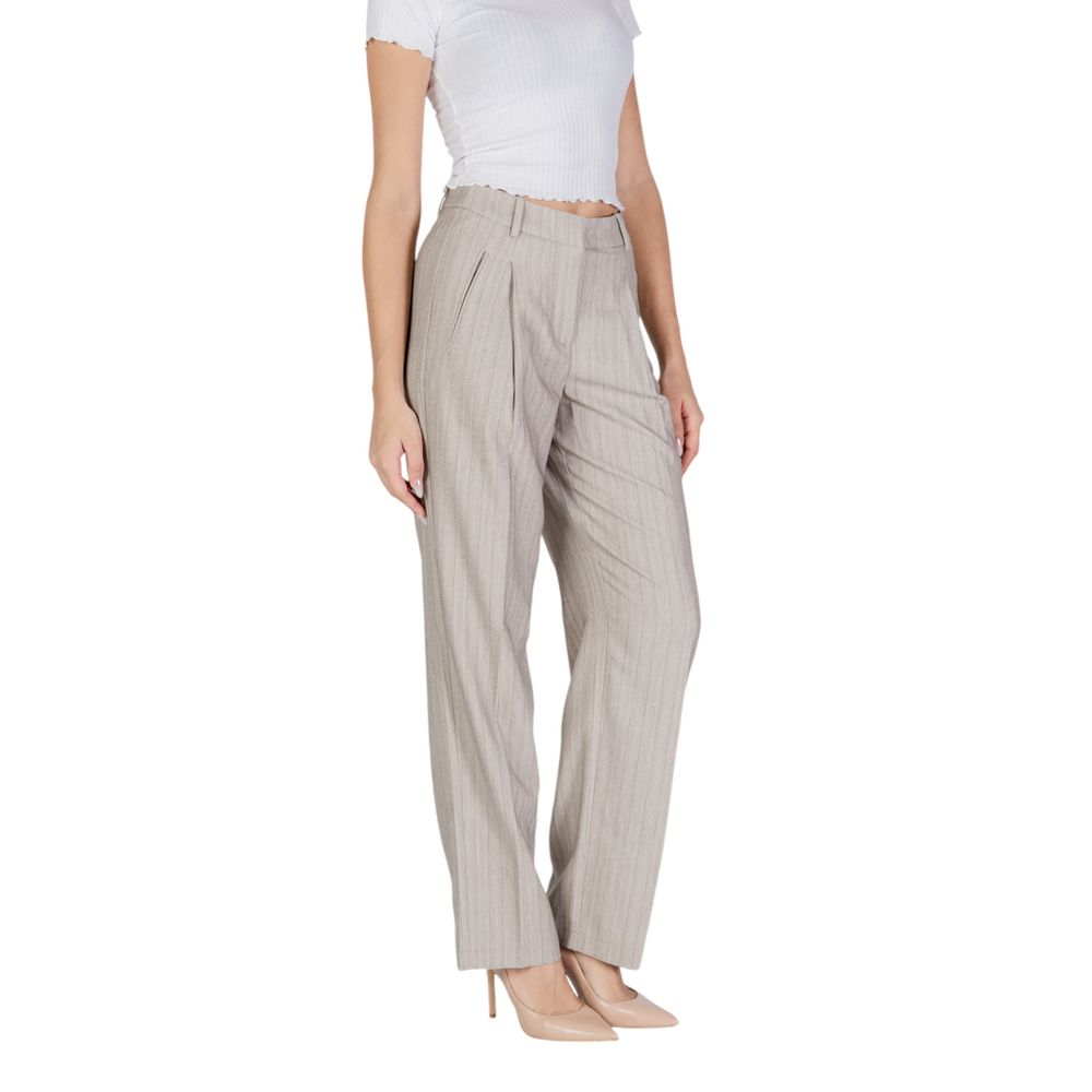 Vero Moda Gray Polyester Casual Pants